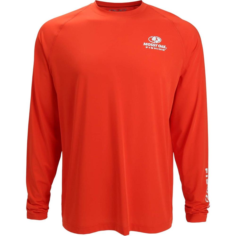 imageEAG Elite Mossy Oak Long Sleeve Solid Performance Fishing ShirtSunset