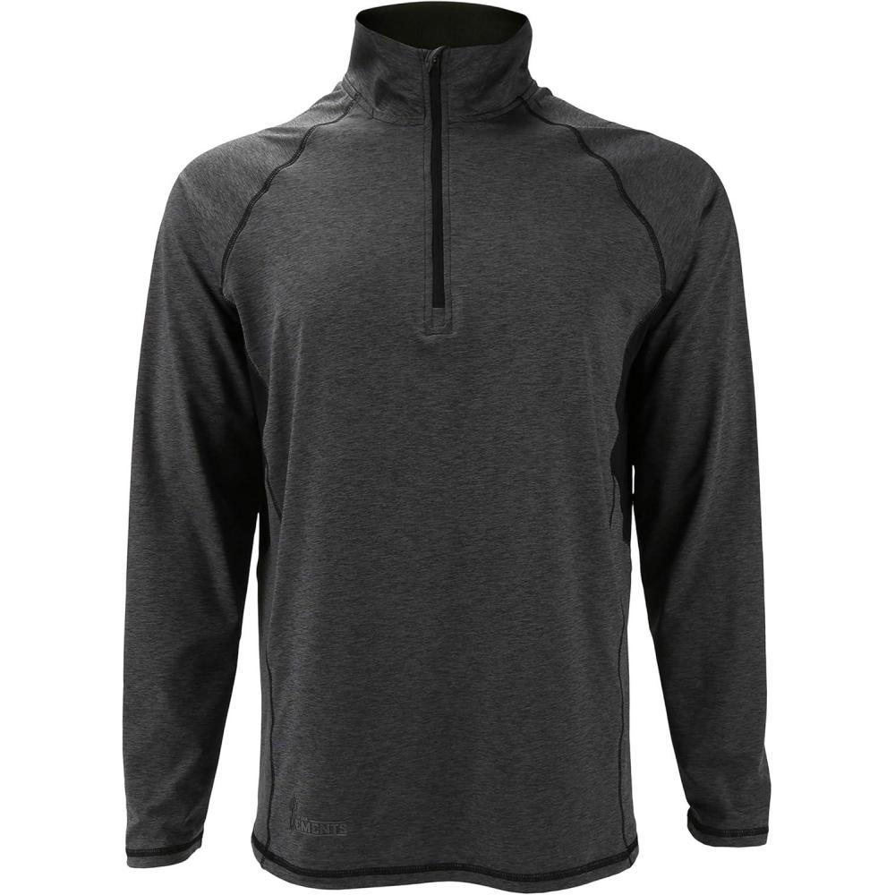 imageMens Athletic UPF 50 Quick Dry Lightweight Long Sleeve Sun Protection Zip PulloverBlack