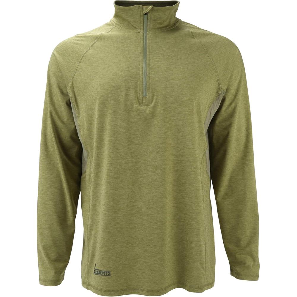 imageMens Athletic UPF 50 Quick Dry Lightweight Long Sleeve Sun Protection Zip PulloverMosstone