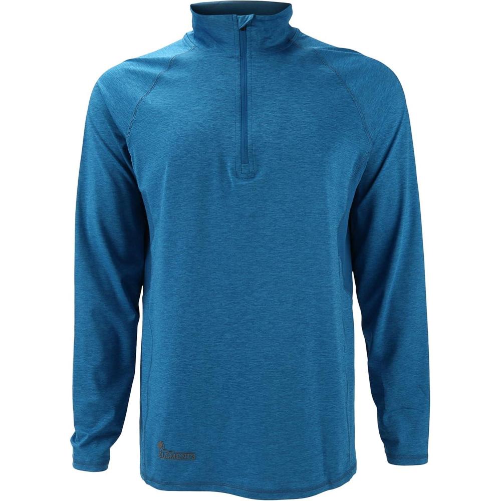 imageMens Athletic UPF 50 Quick Dry Lightweight Long Sleeve Sun Protection Zip PulloverMykonos Blue