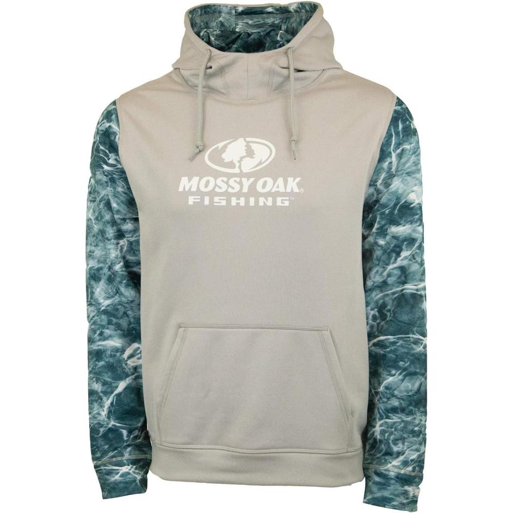 imageMossy Oak Fishing Hoodie Fishing Sweatshirts for Men Fishing Shirts for MenSpindriftGray