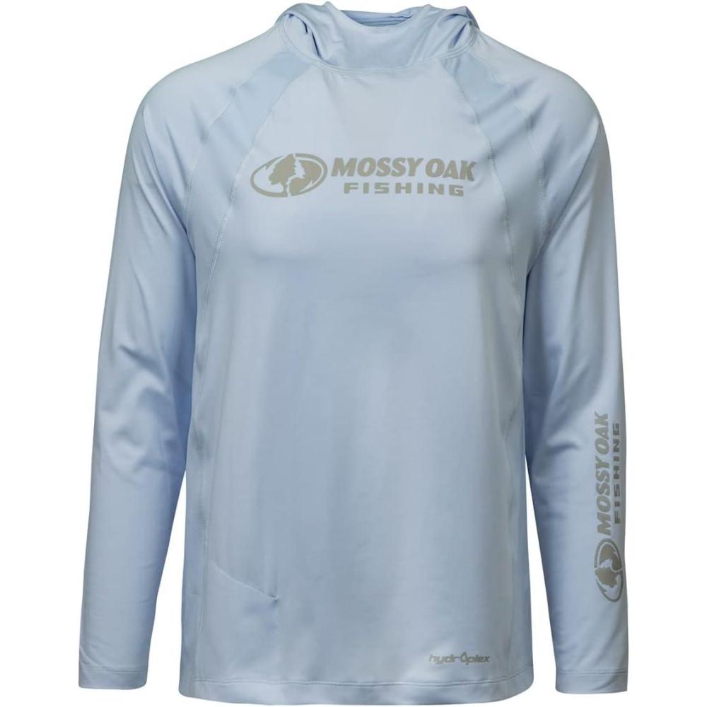 imageMossy Oak Mens Lightweight Sun Hoodie Hooded Fishing ShirtsIllusion Blue21