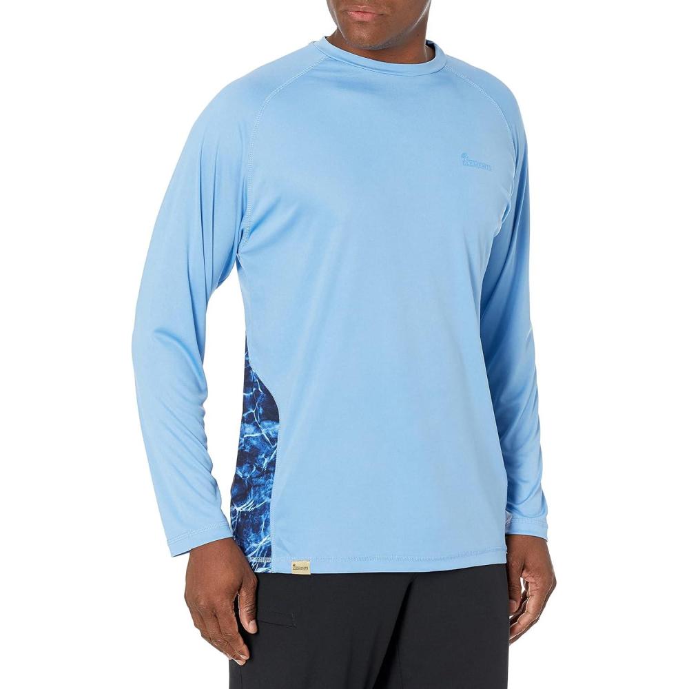 imageMossy Oak Mens Long Sleeve Performance Moisture Wicking Fishing ShirtOcean BlueMarlin