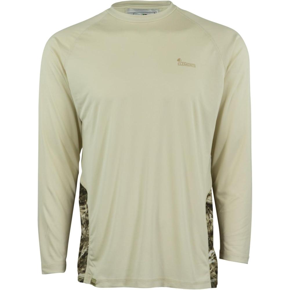 imageMossy Oak Mens Long Sleeve Performance Moisture Wicking Fishing ShirtOyster TanSandcrab
