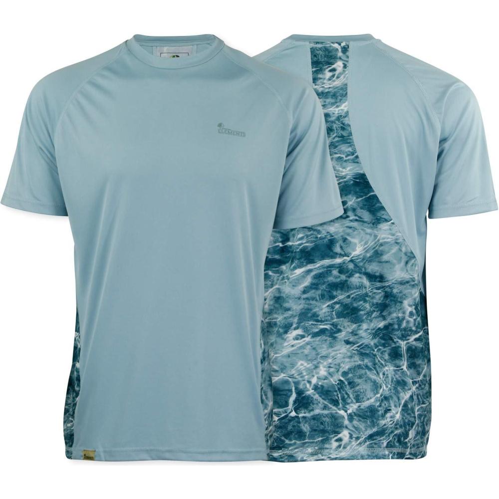 imageMossy Oak Mens Ss Performance Moisture Wicking Fishing ShirtBlue HorizonSpindrift