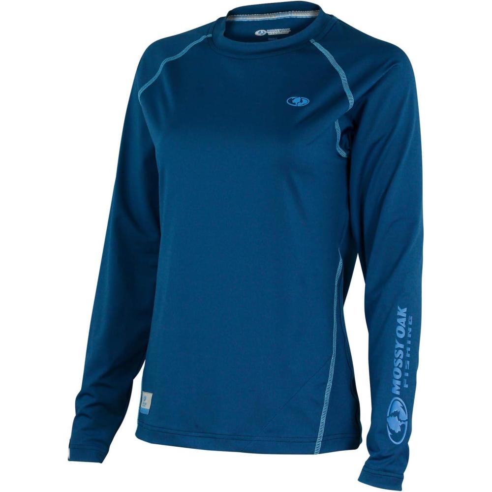 imageMossy Oak Womens Long Sleeve Performance Tech Fishing ShirtDeep Sea Blue