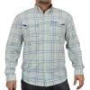 Mossy Oak Long Sleeve Button Down Performance Coolcore Fishing Shirt(Blue Striped)