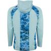 Mossy Oak Men’s Lightweight Sun Hoodie, Hooded Fishing Shirts(Iced Aqua)
