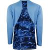 Mossy Oak Men’s Long Sleeve Performance Moisture Wicking Fishing Shirt(Ocean Blue/Marlin)