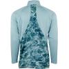 Mossy Oak Men’s Ls Performance Moisture Wicking 1/4 Zip Fishing Shirt(Blue Horizon & Spindrift)