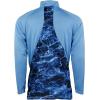 Mossy Oak Men’s Ls Performance Moisture Wicking 1/4 Zip Fishing Shirt(Ocean Blue & Marlin)