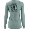 Women’s Long Sleeve V-Neck UPF 50 Quick Dry Sun Protection Lightweight Outdoor Hoodie(Aquifer Heather)