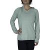 Women’s Long Sleeve V-Neck UPF 50 Quick Dry Sun Protection Lightweight Outdoor Hoodie(Aquifer Heather)