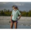 Women’s UPF 50 Long Sleeve Button Down Quick Dry Sun Protection Outdoor Hiking Travel Shirt(Blue Light)