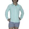 Women’s UPF 50 Long Sleeve Button Down Quick Dry Sun Protection Outdoor Hiking Travel Shirt(Blue Light)