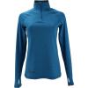 Women’s UPF 50+ Long Sleeve Lightweight Quick Dry Sun Protection Zip Pullover Thumb Hole(Mykonos Blue)