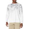Mossy Oak Fishing Shirts for Men Long Sleeve with 40+ UPF Sun Protection(Hailstone White)