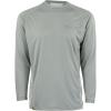 Mossy Oak Men’s Long Sleeve Performance Moisture Wicking Fishing Shirt(Cool Grey/Bonefish)