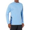 Mossy Oak Men’s Long Sleeve Performance Moisture Wicking Fishing Shirt(Ocean Blue/Marlin)
