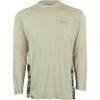Mossy Oak Men’s Long Sleeve Performance Moisture Wicking Fishing Shirt(Oyster Tan/Sandcrab)