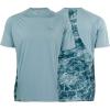Mossy Oak Men’s Ss Performance Moisture Wicking Fishing Shirt(Blue Horizon/Spindrift)