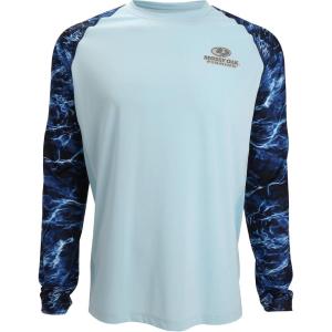 EAG Elite Mossy Oak Elements Long Sleeve Performance Fishing Shirt(Marlin Cool Blue)