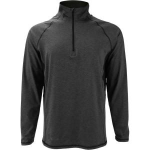 Men’s Athletic UPF 50+ Quick Dry Lightweight Long Sleeve Sun Protection Zip Pullover(Black)