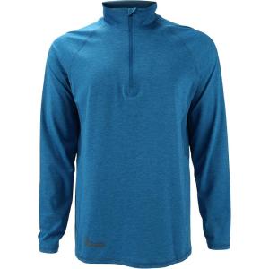 Men’s Athletic UPF 50+ Quick Dry Lightweight Long Sleeve Sun Protection Zip Pullover(Mykonos Blue)