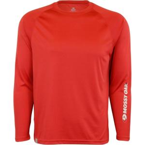 Mossy Oak Fishing Shirts for Men, Long Sleeve, Moisture Wicking, Sun Protection(Cardinal)
