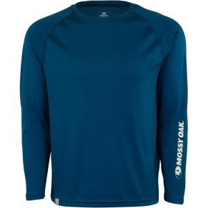 Mossy Oak Fishing Shirts for Men, Long Sleeve, Moisture Wicking, Sun Protection(Gibraltar Sea)