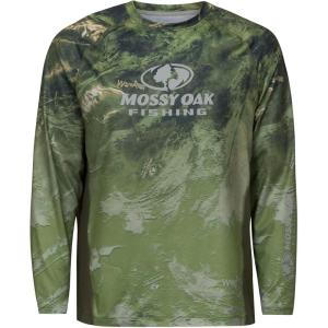 Mossy Oak Fishing Shirts for Men Long Sleeve with 40+ UPF Sun Protection(Confluence)