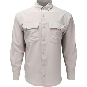 Mossy Oak Long Sleeve Button Down Performance Coolcore Fishing Shirt(Drizzle)