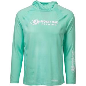 Mossy Oak Men’s Lightweight Sun Hoodie, Hooded Fishing Shirts(Carnival Glass)