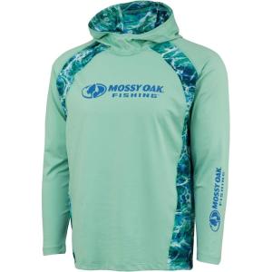 Mossy Oak Men’s Lightweight Sun Hoodie, Hooded Fishing Shirts(Lichen)