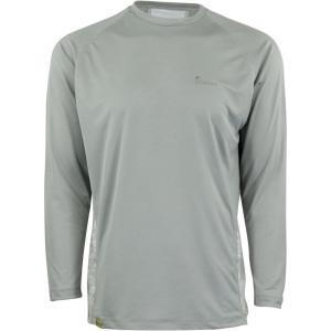 Mossy Oak Men’s Long Sleeve Performance Moisture Wicking Fishing Shirt(Cool Grey/Bonefish)