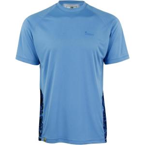 Mossy Oak Men’s Ss Performance Moisture Wicking Fishing Shirt(Ocean Blue/Marlin)
