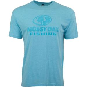 Mossy Oak Triblend Fishing Logo Burnout T-Shirt for Men(Bluefish)