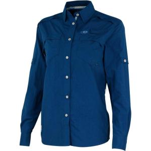Mossy Oak Womens Long Sleeve Performance Fishing Shirt(Deep Sea Blue)