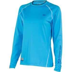 Mossy Oak Women’s Long Sleeve Performance Tech Fishing Shirt(Blue Horizon)