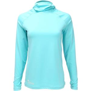 Women’s UPF 50 Lightweight Quick Dry Sun Protection Outdoor Hoodie with gaiter(Blue Radience)