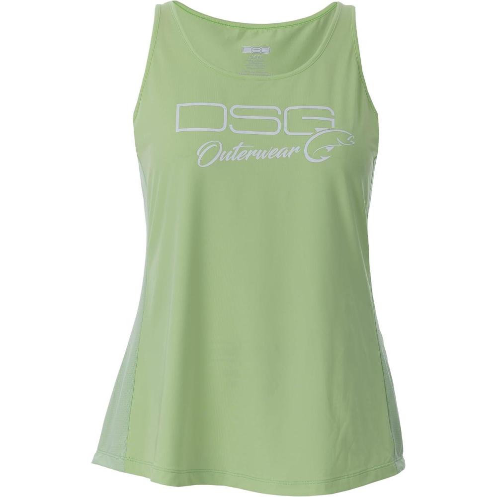 imageDSG Outerwear Womens Razor Back Fishing Tank Tops  UPF 50 Moisture Wicking Quick DryLilypad Green