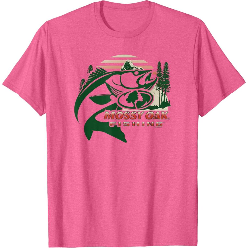 imageMossy Oak Fishing Built For The Bite Fish Logo TShirtPink Heather
