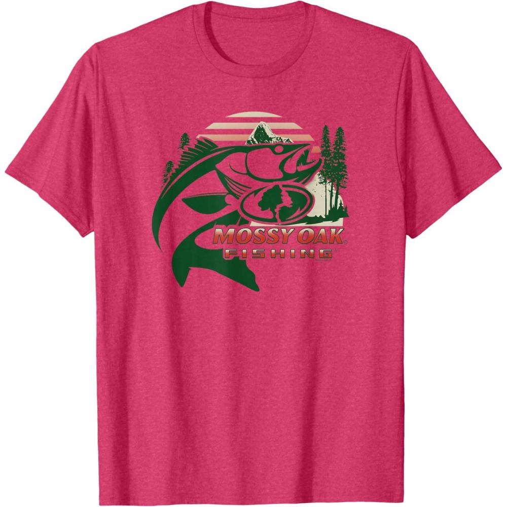 imageMossy Oak Fishing Built For The Bite Fish Logo TShirtRed Heather