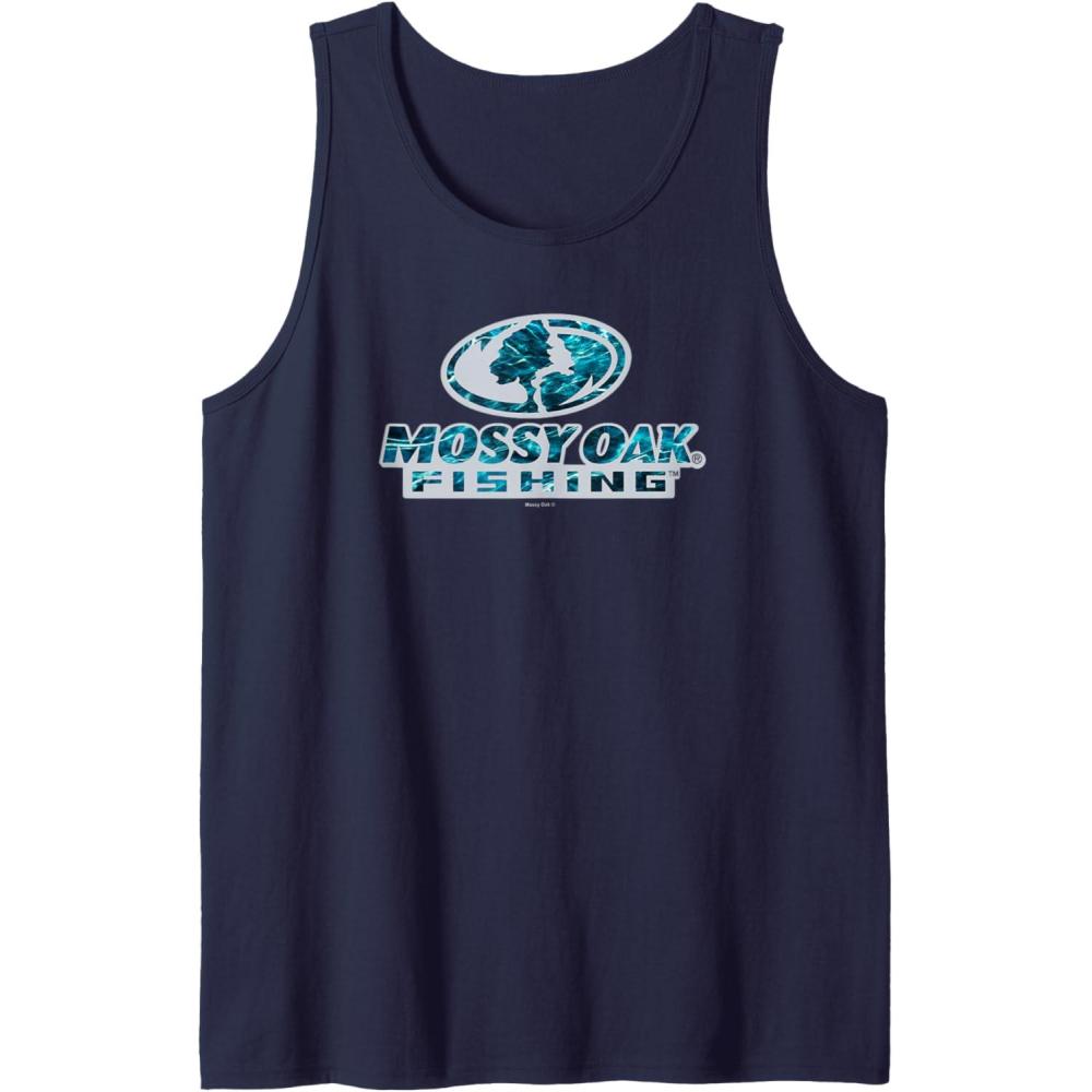 imageMossy Oak Fishing Open Water Classic Blue Logo Tank TopNavy Blue