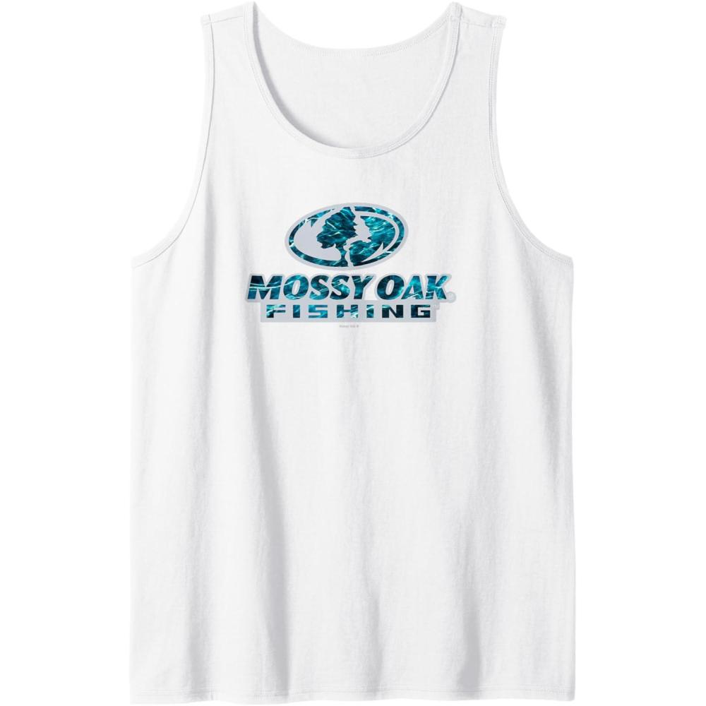 imageMossy Oak Fishing Open Water Classic Blue Logo Tank TopWhite