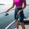 DOING SOMETHING GREAT Women’s High Waisted Boat Shorts(Deep Waters)