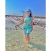 (DSG Outerwear) Women’s Reversible Fishing Midi Tops(Sun Washed Aqua/Mossy Oak Wake Form High Bowspray)