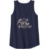 Mossy Oak Fishing Bass Target Ocean Outdoors Grey Logo Tank Top(Navy Blue)