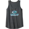 Mossy Oak Fishing Open Water Classic Blue Logo Tank Top(Dark Heather Grey)