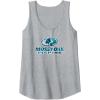 Mossy Oak Fishing Open Water Classic Blue Logo Tank Top(Heather Grey)